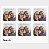 Eenvoudige aangepaste foto gepersonaliseerde Stick Vierkante Sticker (Vel)