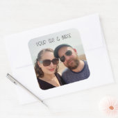 Eenvoudige aangepaste foto gepersonaliseerde Stick Vierkante Sticker (Envelop)