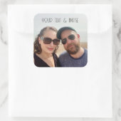 Eenvoudige aangepaste foto gepersonaliseerde Stick Vierkante Sticker (Tas)