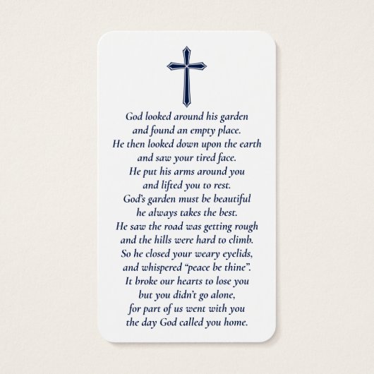 Eenvoudige aangepaste foto Heilig Kruis Memorial K Visitekaartje (Achterkant)