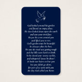 Eenvoudige aangepaste foto Holy Dove Memorial Kaar Visitekaartje (Achterkant)