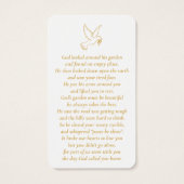 Eenvoudige aangepaste foto Holy Dove Memorial Kaar Visitekaartje (Achterkant)