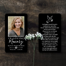 Eenvoudige aangepaste foto Holy Dove Memorial Kaar Visitekaartje
