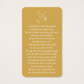 Eenvoudige aangepaste foto Holy Dove Memorial Kaar Visitekaartje (Achterkant)