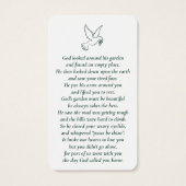 Eenvoudige aangepaste foto Holy Dove Memorial Kaar Visitekaartje (Achterkant)