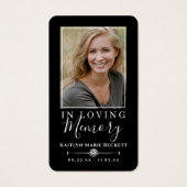 Eenvoudige aangepaste foto Holy Dove Memorial Kaar Visitekaartje (Voorkant)