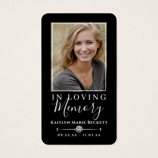 Eenvoudige aangepaste foto Holy Dove Memorial Kaar Visitekaartje (Voorkant)