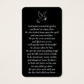 Eenvoudige aangepaste foto Holy Dove Memorial Kaar Visitekaartje (Achterkant)
