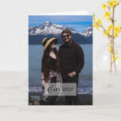 Eenvoudige Aangepaste Foto Jubileum Kaart (Gele Bloem)