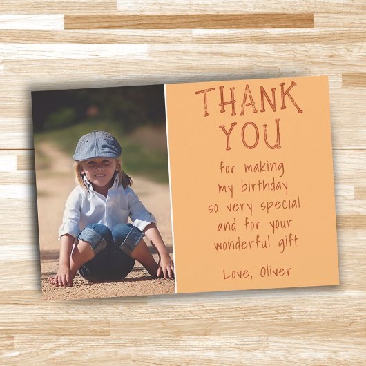 Eenvoudige aangepaste foto Kind jarig Bedankkaart