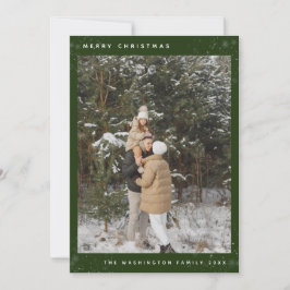 Eenvoudige, aangepaste foto met groene kerst feestdagenkaart