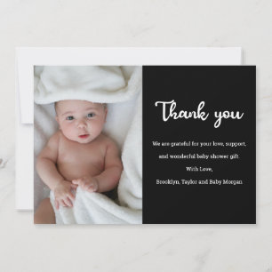 Eenvoudige, aangepaste foto Nieuw-Babydouche beves Bedankkaart