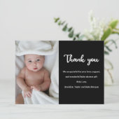 Eenvoudige, aangepaste foto Nieuw-Babydouche beves Bedankkaart (Staand voorkant)