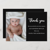 Eenvoudige, aangepaste foto Nieuw-Babydouche beves Bedankkaart (Voorkant / Achterkant)