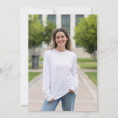 Eenvoudige Aangepaste Foto PHD Doctoraat Afstudere Kaart (Achterkant)
