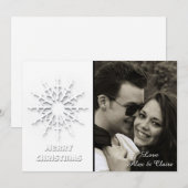 Eenvoudige aangepaste foto Snowflake Feestdagenkaart (Voorkant / Achterkant)