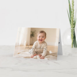 Eenvoudige Aangepaste Foto Verjaardagsgroetkaart Kaart