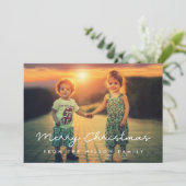 Eenvoudige Aangepaste Foto Vrolijk Kerstmis Feestdagenkaart (Staand voorkant)