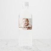 Eenvoudige Aangepaste Foto Water Fles Label Waterfles Etiket (Voorkant)
