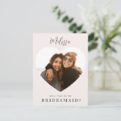 Eenvoudige aangepaste foto zult u mijn bruidsmeisj briefkaart (Staand voorkant)