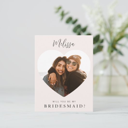 Eenvoudige aangepaste foto zult u mijn bruidsmeisj briefkaart (Staand voorkant)
