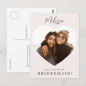 Eenvoudige aangepaste foto zult u mijn bruidsmeisj briefkaart (Voorkant / Achterkant)