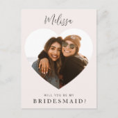 Eenvoudige aangepaste foto zult u mijn bruidsmeisj briefkaart (Voorkant)