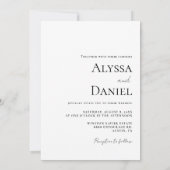 Eenvoudige aangepaste foto Zwart-wit bruiloft Kaart (Achterkant)