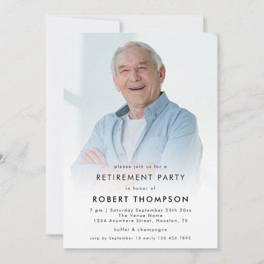 Eenvoudige aangepaste fotobedekking Retirement Par Kaart (Voorkant)