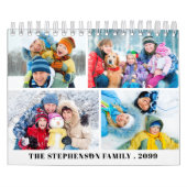 Eenvoudige aangepaste fotocollage 4 per maand kalender (Hoes)