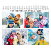 Eenvoudige aangepaste fotocollage 4 per maand kalender (Hoes)