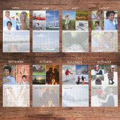 Eenvoudige aangepaste fotocollage 4 per maand kalender