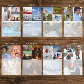 Eenvoudige aangepaste fotocollage 4 per maand kalender