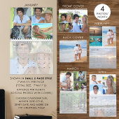 Eenvoudige aangepaste fotocollage 4 per maand kalender