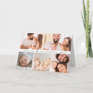 Eenvoudige Aangepaste Fotocollage Baby Shower Bedankkaart
