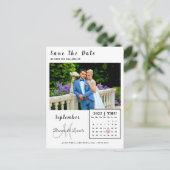 Eenvoudige aangepaste fotokalender Sla de datumkaa Briefkaart (Staand voorkant)