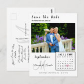 Eenvoudige aangepaste fotokalender Sla de datumkaa Briefkaart (Voorkant / Achterkant)