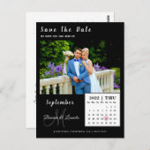 Eenvoudige aangepaste fotokalender Sla de datumkaa Briefkaart (Voorkant / Achterkant)