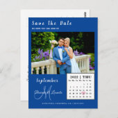 Eenvoudige aangepaste fotokalender Sla de datumkaa Briefkaart (Voorkant / Achterkant)