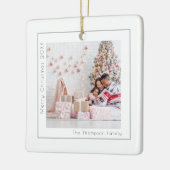 Eenvoudige aangepaste fotonaam: feestelijke kerst keramisch ornament (Links)