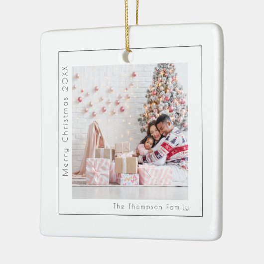 Eenvoudige aangepaste fotonaam: feestelijke kerst keramisch ornament (Links)