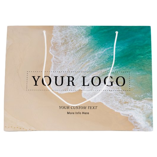 Eenvoudige aangepaste foto's en tekst Business Log Groot Cadeauzakje (Voorkant)