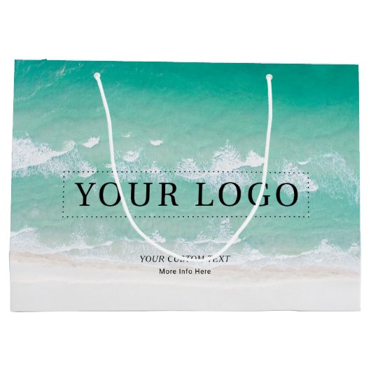 Eenvoudige aangepaste foto's en tekst Business Log Groot Cadeauzakje (Achterkant)