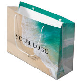 Eenvoudige aangepaste foto's en tekst Business Log Groot Cadeauzakje (Voorkant Gekanteld)