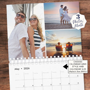 Eenvoudige Aangepaste Fotosamenstelling 3 Per Maan Kalender