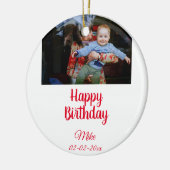 eenvoudige aangepaste fotouitnodiging voor blije v keramisch ornament (Links)