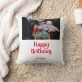 eenvoudige aangepaste fotouitnodiging voor blije v kussen (Deken)