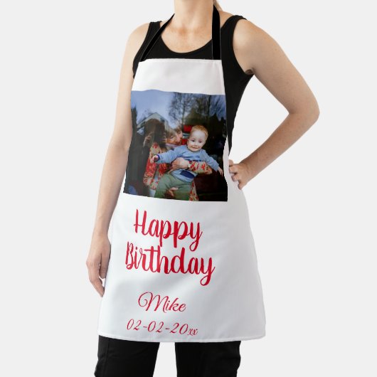 eenvoudige aangepaste fotouitnodiging voor blije v schort (Insitu)