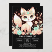 Eenvoudige Aangepaste Fox Digitale Verjaardag Kaart (Voorkant / Achterkant)