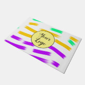 eenvoudige aangepaste gele waterverf voegt logo mi deurmat (Schuin)